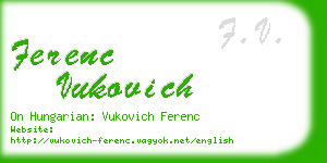 ferenc vukovich business card